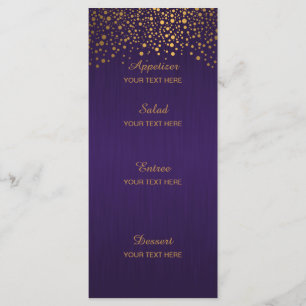 Stijlvolle Gold Confetti Stippen   PAARS Menu