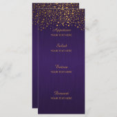 Stijlvolle Gold Confetti Stippen | PAARS Menu (Voorkant / Achterkant)