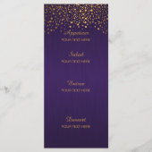 Stijlvolle Gold Confetti Stippen | PAARS Menu (Voorkant)