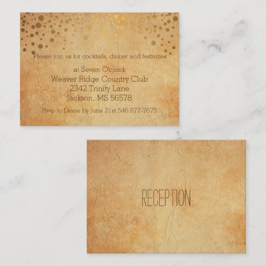 Stijlvolle Gold Confetti Stippen |  textuur Informatiekaartje (Voorkant / Achterkant)