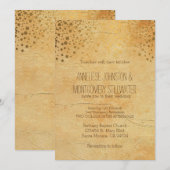 Stijlvolle Gold Confetti Stippen | uitnodiging (Voorkant / Achterkant)