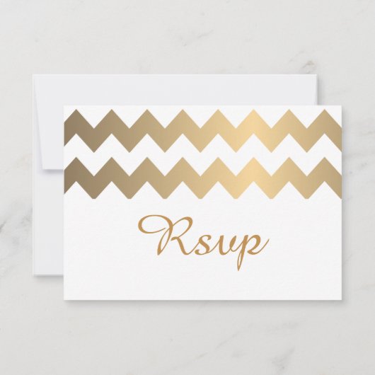 Stijlvolle Gold Confetti Stippen | wit RSVP Kaartje (Achterkant)