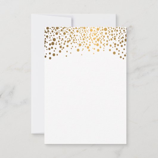 Stijlvolle Gold Confetti Stippen | wit Save The Date (Achterkant)