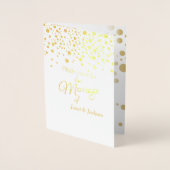 Stijlvolle Gold Confetti Stippen | Witte achtergro Folie Kaarten (Voorkant)
