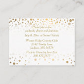 Stijlvolle Gold Confetti Stippen | Witte achtergro Informatiekaartje (Achterkant)