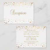 Stijlvolle Gold Confetti Stippen | Witte achtergro Informatiekaartje (Voorkant / Achterkant)