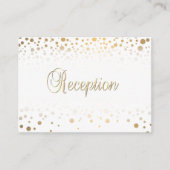 Stijlvolle Gold Confetti Stippen | Witte achtergro Informatiekaartje (Voorkant)