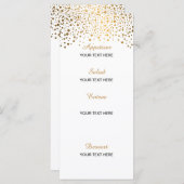 Stijlvolle Gold Confetti Stippen | Witte achtergro Menu (Voorkant / Achterkant)