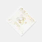 Stijlvolle Gold Confetti Stippen | Witte achtergro Servet (Hoek)