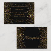 Stijlvolle Gold Confetti Stippen | Zwart Informatiekaartje (Voorkant / Achterkant)