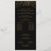 Stijlvolle Gold Confetti Stippen | Zwart - program Programmakaart (Achterkant)