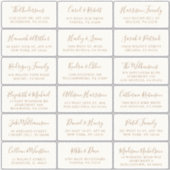 Stijlvolle Gold Cream Wedding Guest Address Sticker (Voorkant)