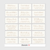 Stijlvolle Gold Cream Wedding Guest Address Sticker (Vel)