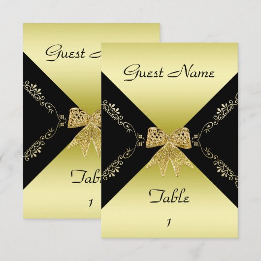 Stijlvolle Gold- en zwarte decoratieve blauwe kaar Kaart (Voorkant / Achterkant)