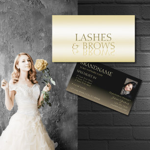 Stijlvolle Gold- en zwarte-klunkspiegel met foto Visitekaartje