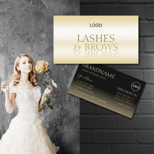 Stijlvolle Gold- en zwarte-klunkspiegel met Logo Visitekaartje