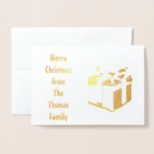 Stijlvolle Gold Foil op maat gesneden kerstkerst Folie Kaarten (Voorkant met envelop)