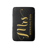 Stijlvolle Gold Foil Typografie Mevrouw Pas getrou Badmat (Voorkant Verticaal)
