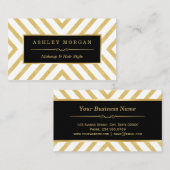 Stijlvolle Gold Glitter Black Modern Premium look Visitekaartje (Voorkant / Achterkant)