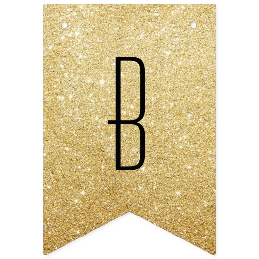 Stijlvolle Gold Glitter Foto & 21ste verjaardag Ba Vlaggetjes (Derde vlag)