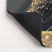 Stijlvolle Gold Glitter Sequins Black Marble Muismat (Hoek)