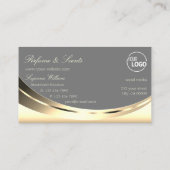 Stijlvolle Gold Grey met Logo en Sparkly Diamond Visitekaartje (Achterkant)