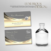 Stijlvolle Gold Grey met Logo en Sparkly Diamond Visitekaartje