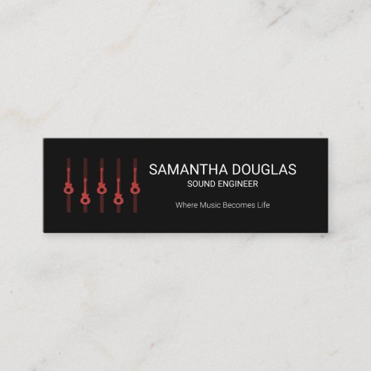 Stijlvolle Gold Guitar Equalizer Panel Sound Engin Mini Visitekaartje (Voorkant)