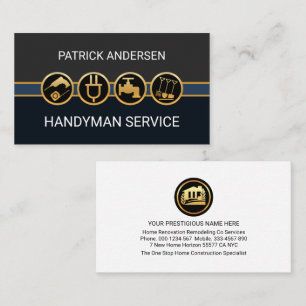 Stijlvolle Gold Handyman Tools Layer Visitekaartje