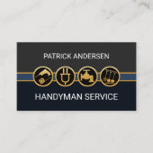 Stijlvolle Gold Handyman Tools Layer Visitekaartje (Voorkant)