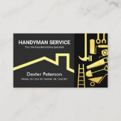 Stijlvolle Gold Handyman Tools Roofing Visitekaartje (Voorkant)