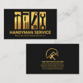 Stijlvolle Gold Handyman Tools Stripe Remodeling Visitekaartje (Voorkant / Achterkant)
