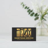 Stijlvolle Gold Handyman Tools Stripe Remodeling Visitekaartje (Staand voorkant)