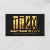 Stijlvolle Gold Handyman Tools Stripe Remodeling Visitekaartje (Voorkant)