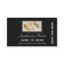 Stijlvolle Gold Koi Fish Save the Date