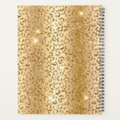 Stijlvolle Gold-luipaard Spot en zwart Glitter Mon Planner (Achterkant)