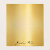 Stijlvolle Gold Modern Calligraded Name Sjabloon T Visitekaartje (Buitenkant ongevouwen)