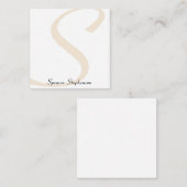 Stijlvolle Gold Monogram Minimalistische Notitieka Notitiekaartje (Voorkant / Achterkant)