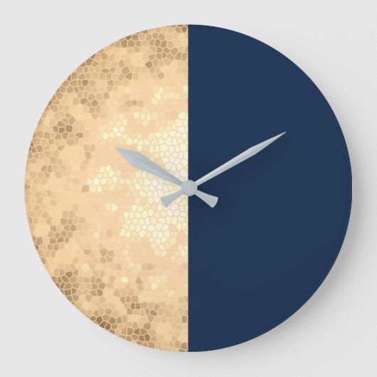 Stijlvolle gold & navy blue grote klok (Voorkant)