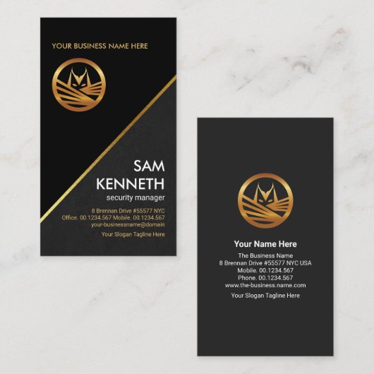 Stijlvolle Gold Phantom Grey Grunge Texture Securi Visitekaartje (Voorkant / Achterkant)