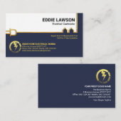 Stijlvolle Gold Power Line Electrical Contractor Visitekaartje (Voorkant / Achterkant)