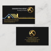 Stijlvolle Gold Rooftop Border Roofing Contractor Visitekaartje (Voorkant / Achterkant)