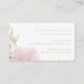 Stijlvolle Gold & Roze Waterverf Abstract Visitekaartje (Achterkant)