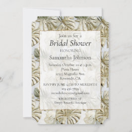 Stijlvolle Gold Sage Green Tropical Vrijgezellenfe Kaart