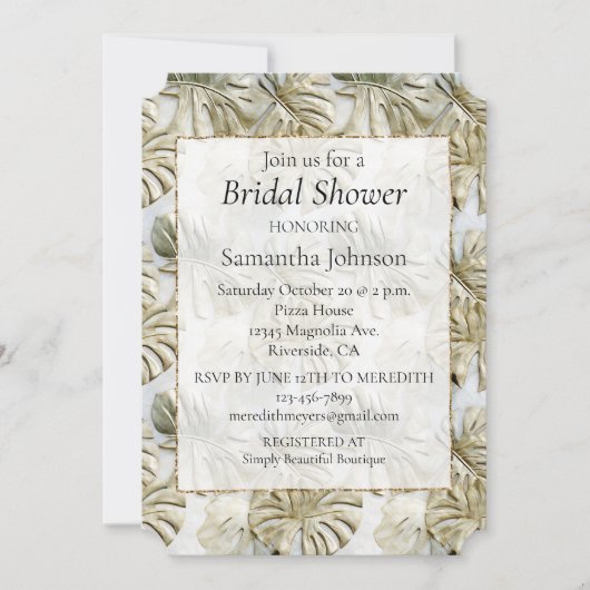 Stijlvolle Gold Sage Green Tropical Vrijgezellenfe Kaart (Voorkant)