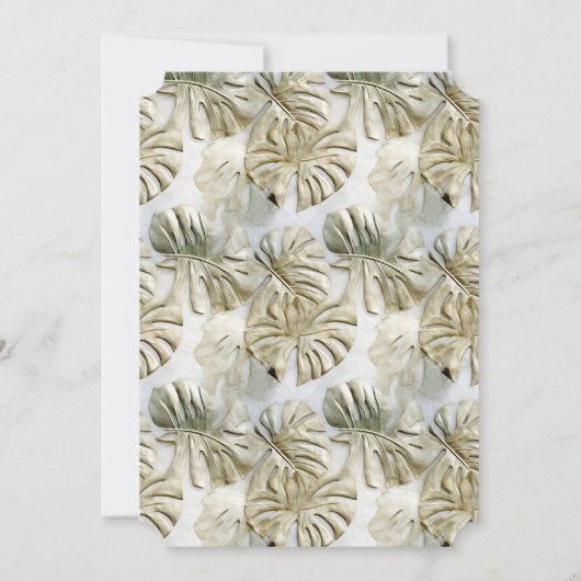 Stijlvolle Gold Sage Green Tropical Vrijgezellenfe Kaart (Achterkant)