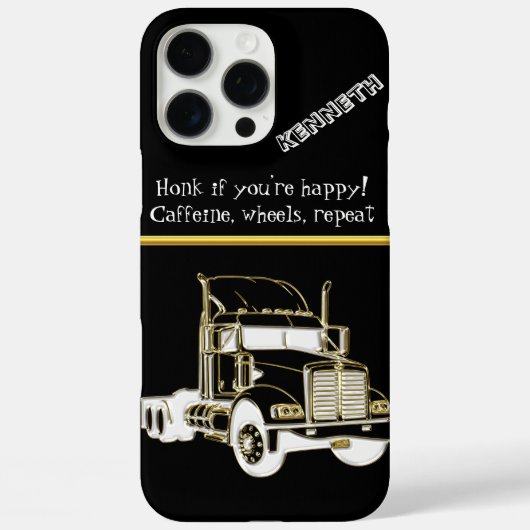 Stijlvolle Gold Semi-Truck Graphic Case-Mate iPhone Case (Achterkant)
