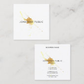 Stijlvolle Gold Splash Elegante Sjabloon Modern Vierkante Visitekaartje (Voorkant / Achterkant)