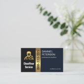 Stijlvolle Gold Stripe Chauffeur Driver Visitekaartje (Staand voorkant)