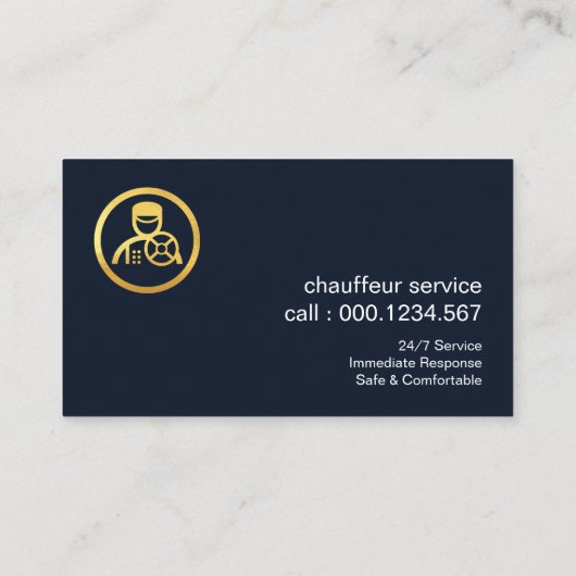 Stijlvolle Gold Stripe Chauffeur Driver Visitekaartje (Achterkant)